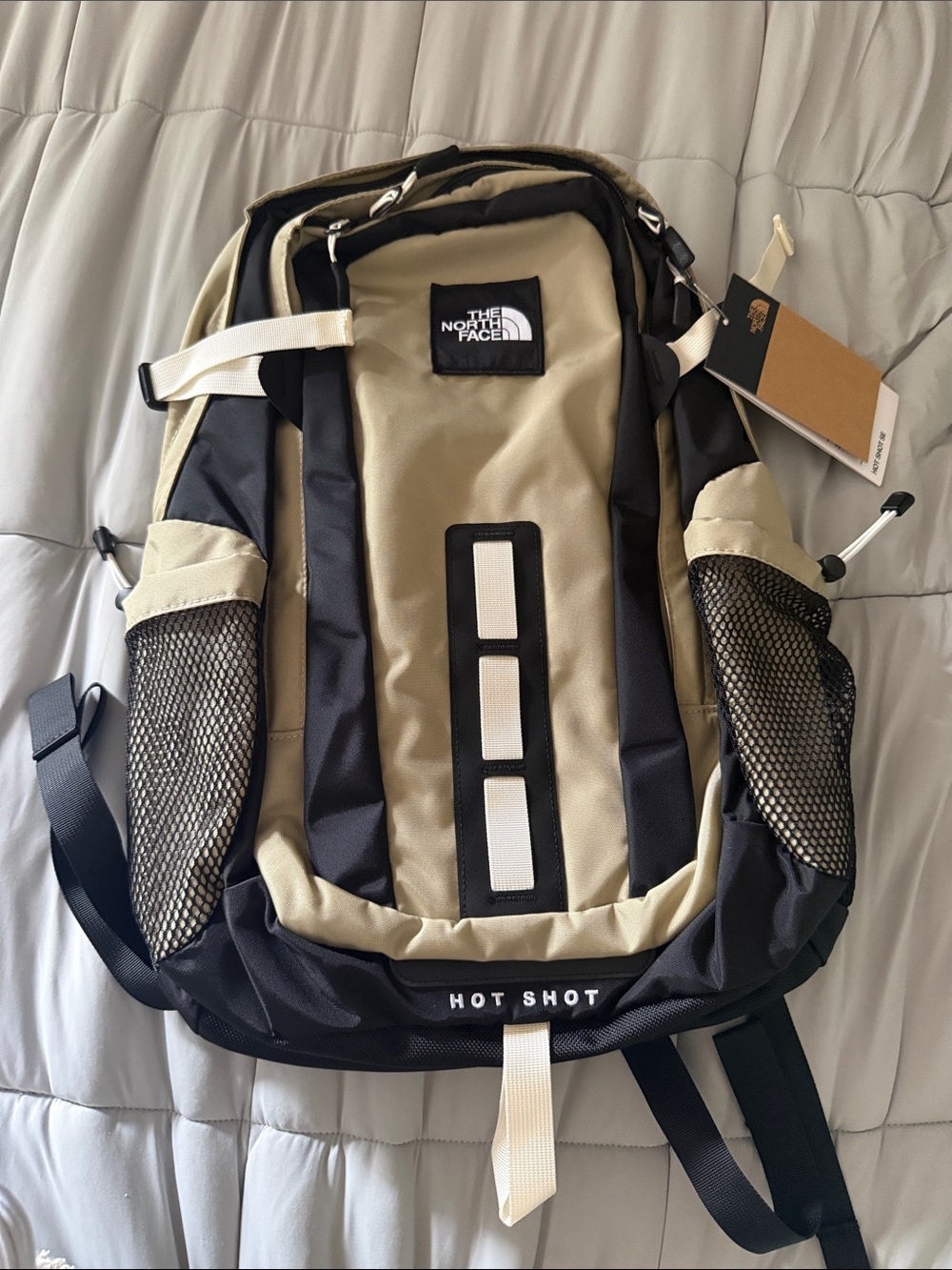 The North Face Hot Shot Backpack in Khaki and Black